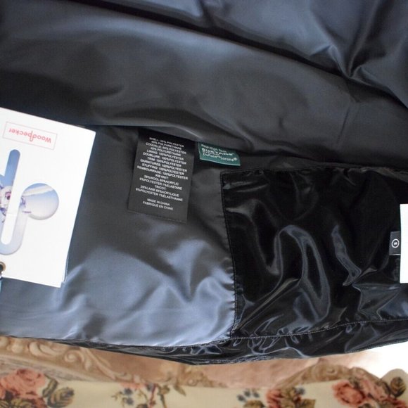 WOODPECKER Wet Black Hooded puffer/parka/coat/jacket Size SMALL - Picture 6 of 12